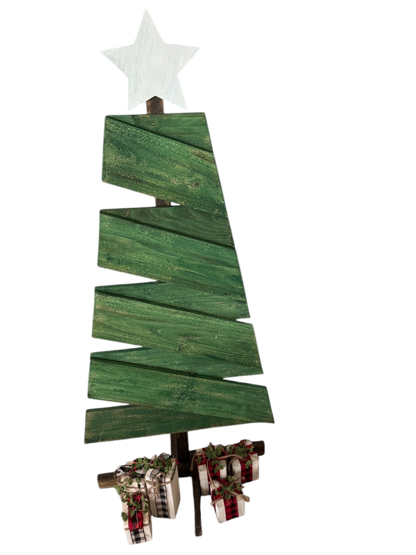 Wooden Plank Christmas Tree & Presents
