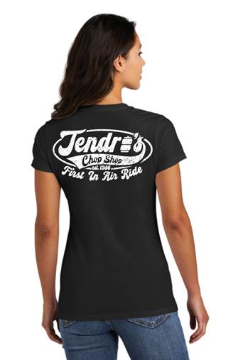Jendro's Ladies Black T-Shirt (White Logo)